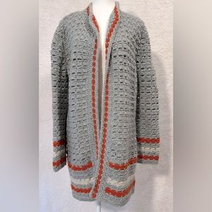 Cardigan sweater handmade no tags labels crochet knit oversized soft homemade